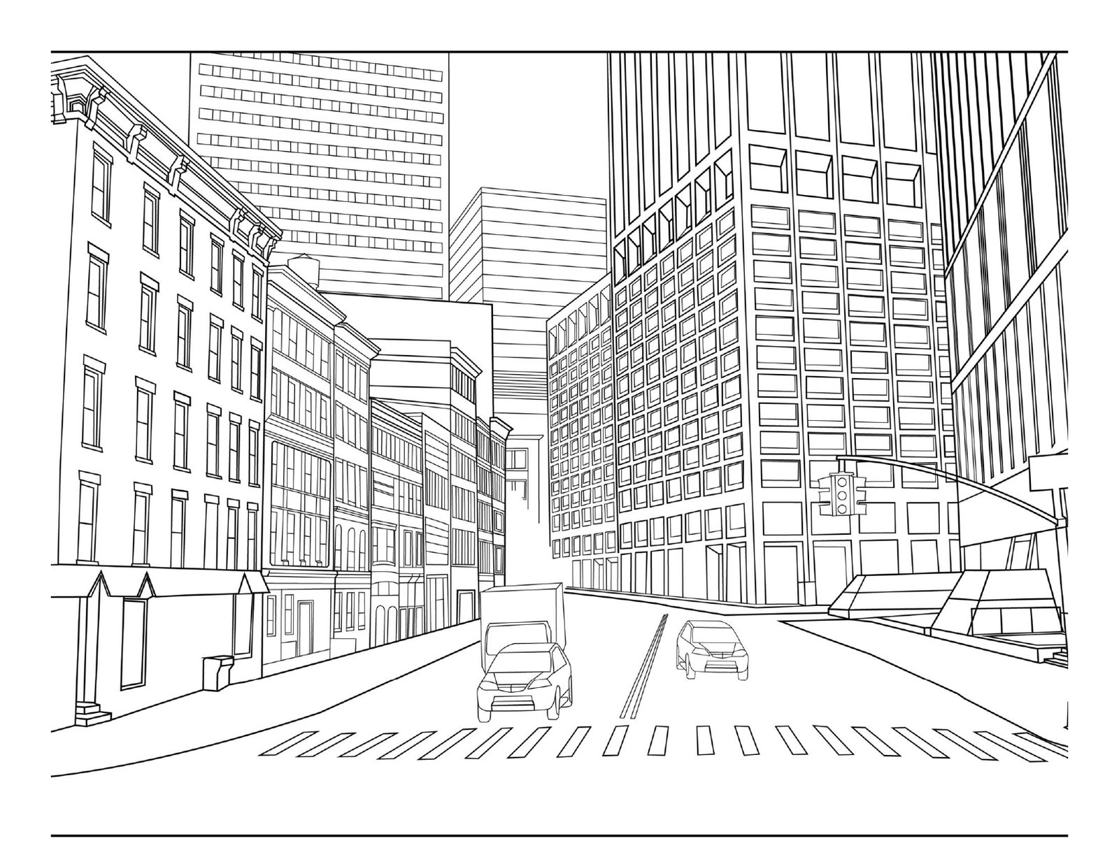 Kolorowanka Miejskie Krajobrazy | Pobierz w Bimli.pl Kolorowanka Miejskie Krajobrazy - obrazek 4