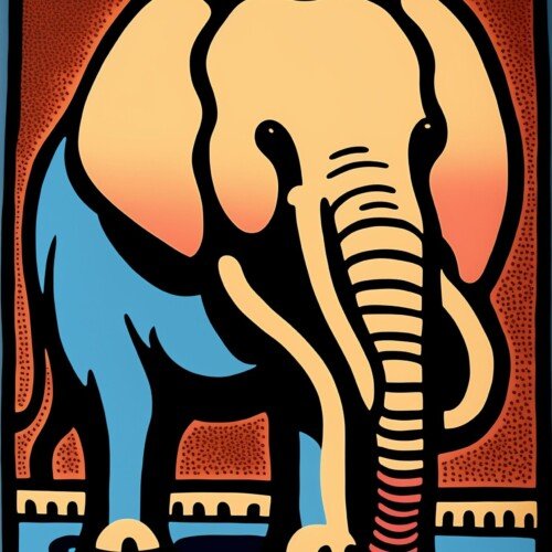 Słoń Pop-Art – Plakat do druku (Wall Art)