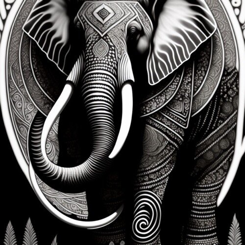 Słoń Mandala – Plakat do druku (Artystyczny Wall Art)