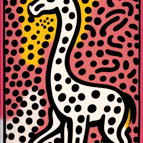 Żyrafa Pop-Art – Plakat do druku (Nowoczesne Wall Art)