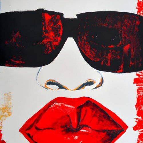 Pop Art Face | Czerwone Usta & Czarne Okulary