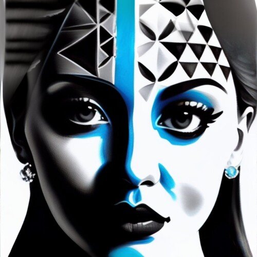 Futuristic Geometric Woman | Cyber Surreal Portrait