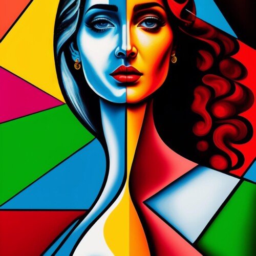 Picasso Style – Kolorowy Portret Kobiety