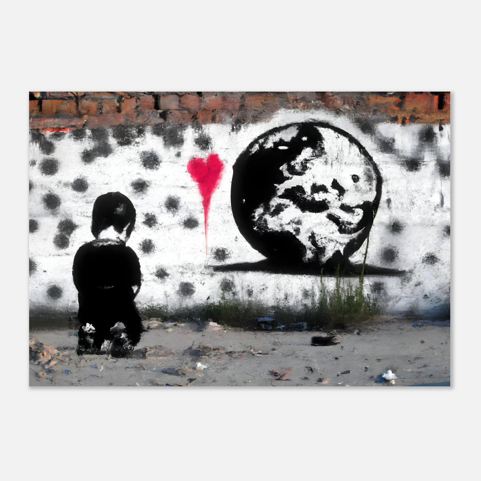 Fine Art Poster- BANKSY STYLE — Child & Earth | Street Art | Pobierz w Bimli.pl STYLE