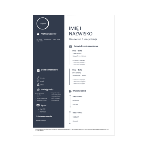 gotowe CV do wypełnienia
