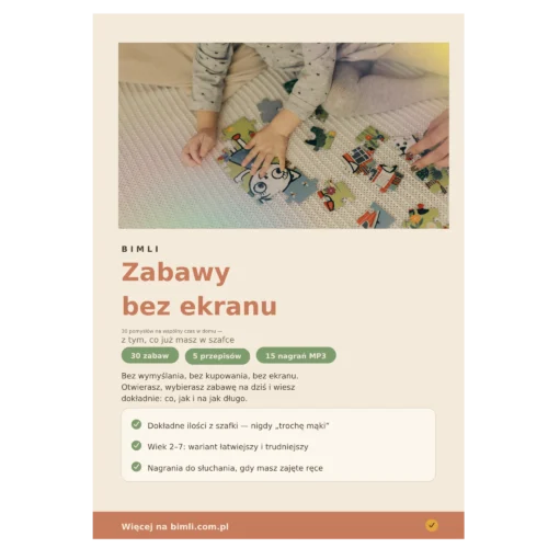 Zabawy bez ekranu dla dzieci — okładka zestawu BIMLI